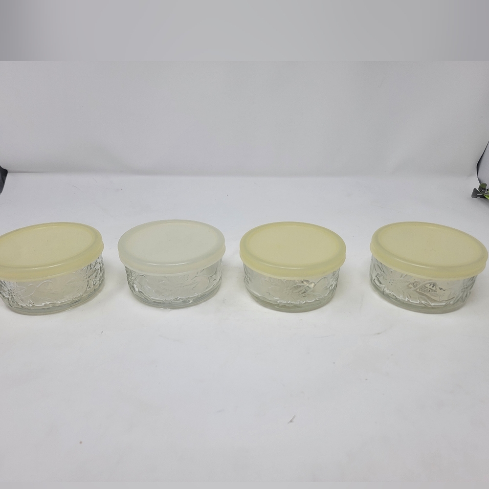 Set of 4 Vintage Princess House Fantasia Ramekin Bowls w/lids